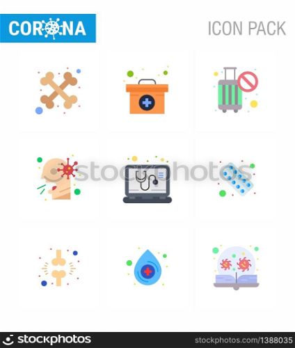 25 Coronavirus Emergency Iconset Blue Design such as medical, sick, cancel, people, healthcare viral coronavirus 2019-nov disease Vector Design Elements