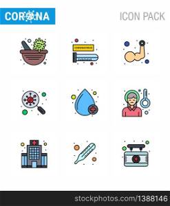 25 Coronavirus Emergency Iconset Blue Design such as search, germs, layer, find, body building viral coronavirus 2019-nov disease Vector Design Elements