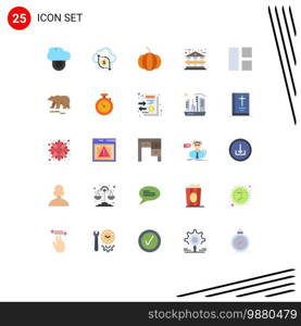 25 Creative Icons Modern Signs and Symbols of animal, image, pumpkin, editing, bank building Editable Vector Design Elements
