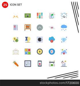 25 Creative Icons Modern Signs and Symbols of arrow, refresh, wirefram, cloud, finance Editable Vector Design Elements