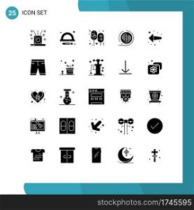 25 Creative Icons Modern Signs and Symbols of arrow, shaping, balloon, planet, earth Editable Vector Design Elements