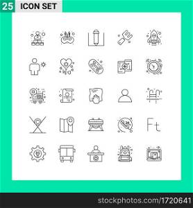 25 Creative Icons Modern Signs and Symbols of avatar, spaceship, pencil, rocket, farming Editable Vector Design Elements