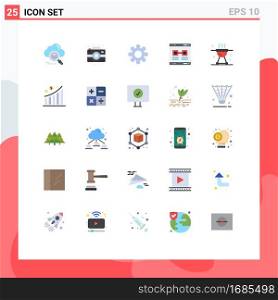 25 Creative Icons Modern Signs and Symbols of barbecue, valentine, photo, promote, internet Editable Vector Design Elements