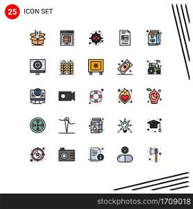 25 Creative Icons Modern Signs and Symbols of beverage, business reporting, data storage, business report, location Editable Vector Design Elements