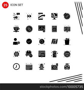 25 Creative Icons Modern Signs and Symbols of budget, screen, business, format, color Editable Vector Design Elements