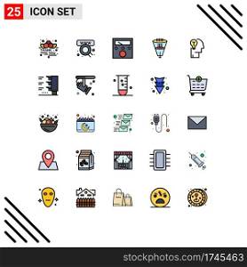 25 Creative Icons Modern Signs and Symbols of bulb, funnel,&ere, filtration, filter Editable Vector Design Elements