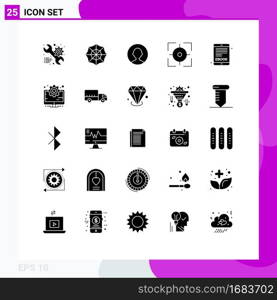 25 Creative Icons Modern Signs and Symbols of business, electronic book, user, ebook, focus Editable Vector Design Elements