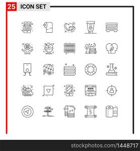 25 Creative Icons Modern Signs and Symbols of business, towels, heart, spa, glue Editable Vector Design Elements