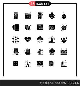 25 Creative Icons Modern Signs and Symbols of christmas ball, ball, app, jewelry, diamond Editable Vector Design Elements