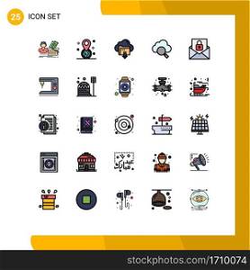 25 Creative Icons Modern Signs and Symbols of communication, search, pin, cloud, cloud Editable Vector Design Elements