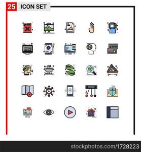 25 Creative Icons Modern Signs and Symbols of computer, blogger, education, up, gesture Editable Vector Design Elements