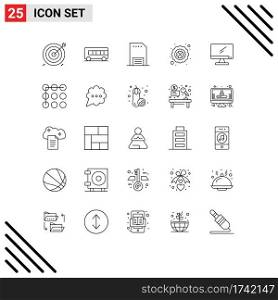 25 Creative Icons Modern Signs and Symbols of computer, leaf, advertising, four leaf clover, paper Editable Vector Design Elements