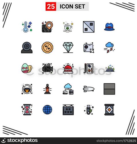 25 Creative Icons Modern Signs and Symbols of computers, cap, cup, hat, design Editable Vector Design Elements