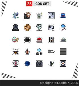 25 Creative Icons Modern Signs and Symbols of computers, cap, cup, hat, design Editable Vector Design Elements