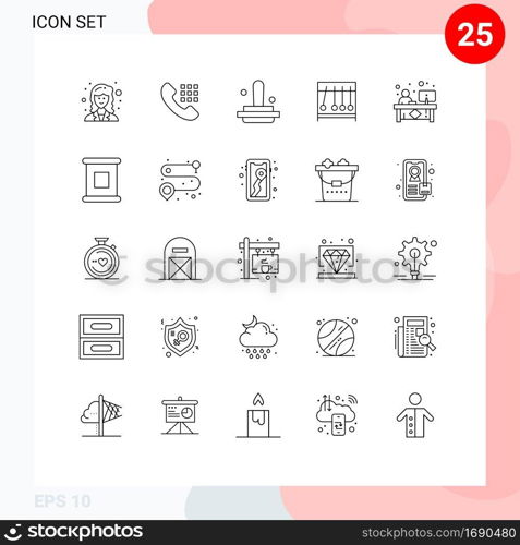 25 Creative Icons Modern Signs and Symbols of counter, medicine, business, medical, perpecul Editable Vector Design Elements