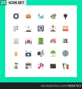 25 Creative Icons Modern Signs and Symbols of currency, credit card, mail, signal, message Editable Vector Design Elements