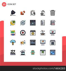 25 Creative Icons Modern Signs and Symbols of delete, plumbing, success, faucet, color Editable Vector Design Elements
