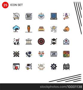 25 Creative Icons Modern Signs and Symbols of design, laptop, print ad, outsource, human Editable Vector Design Elements