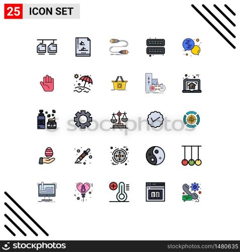 25 Creative Icons Modern Signs and Symbols of development, tray, communication, ice, cold Editable Vector Design Elements