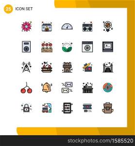 25 Creative Icons Modern Signs and Symbols of devices, innovation, gauge, idea, music Editable Vector Design Elements