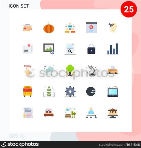 25 Creative Icons Modern Signs and Symbols of document, head, office, imaginaton, website Editable Vector Design Elements