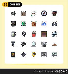 25 Creative Icons Modern Signs and Symbols of document, store, no, shop, market Editable Vector Design Elements