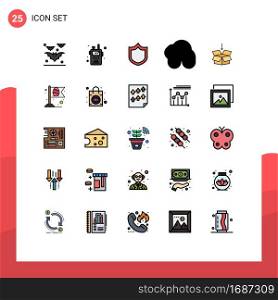25 Creative Icons Modern Signs and Symbols of education, arrow, defense, box, instagram Editable Vector Design Elements