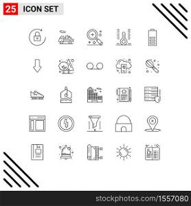 25 Creative Icons Modern Signs and Symbols of electric, thermometer, in, medical, healthcare Editable Vector Design Elements