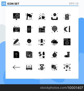 25 Creative Icons Modern Signs and Symbols of emergency, call, success, wedding, love Editable Vector Design Elements
