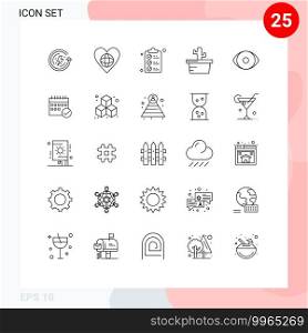 25 Creative Icons Modern Signs and Symbols of face, summer, like, nature, mark Editable Vector Design Elements