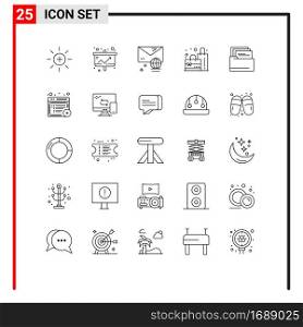 25 Creative Icons Modern Signs and Symbols of files, shopping, statistic, plain, message Editable Vector Design Elements