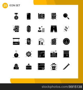 25 Creative Icons Modern Signs and Symbols of find, notebook, back, education, construction Editable Vector Design Elements