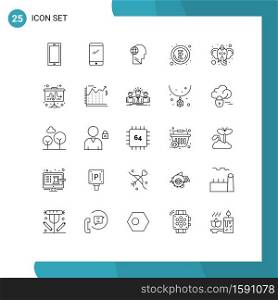 25 Creative Icons Modern Signs and Symbols of flipchart, hindu, mind, ganesha, rupee Editable Vector Design Elements