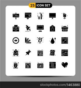 25 Creative Icons Modern Signs and Symbols of flower, hardware, bamboo, gadget, computers Editable Vector Design Elements