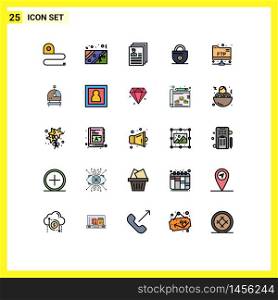 25 Creative Icons Modern Signs and Symbols of folder, lock, document, money, business Editable Vector Design Elements
