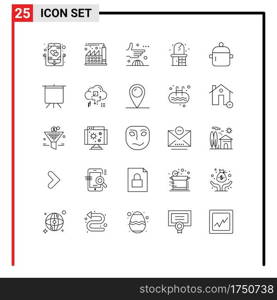 25 Creative Icons Modern Signs and Symbols of food, cooking, deal, dresser, home Editable Vector Design Elements