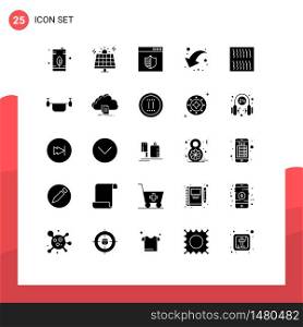 25 Creative Icons Modern Signs and Symbols of food, down, solar, share, webpage Editable Vector Design Elements