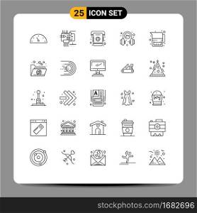25 Creative Icons Modern Signs and Symbols of food, service, phone, operator, headphone Editable Vector Design Elements