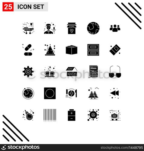 25 Creative Icons Modern Signs and Symbols of friends, geography, honey, world, earth Editable Vector Design Elements