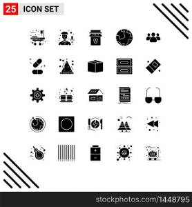 25 Creative Icons Modern Signs and Symbols of friends, geography, honey, world, earth Editable Vector Design Elements
