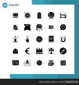 25 Creative Icons Modern Signs and Symbols of furniture, baby bed, electric, paper, printing Editable Vector Design Elements