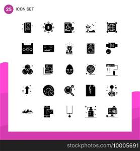 25 Creative Icons Modern Signs and Symbols of globe, palm, bug, beach, virus Editable Vector Design Elements