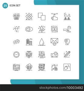 25 Creative Icons Modern Signs and Symbols of growth, hand, clone, dryer, bathroom Editable Vector Design Elements