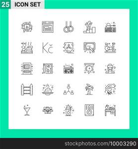 25 Creative Icons Modern Signs and Symbols of hardware, computer, website, growth, career Editable Vector Design Elements