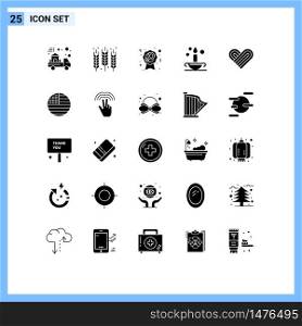 25 Creative Icons Modern Signs and Symbols of heart, islam, grain, antique, woman Editable Vector Design Elements