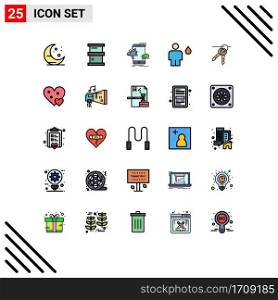 25 Creative Icons Modern Signs and Symbols of hotel, fire, marketing, camp, avatar Editable Vector Design Elements