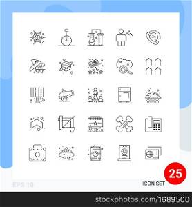 25 Creative Icons Modern Signs and Symbols of land, hills, chemical science, body, scientific research Editable Vector Design Elements