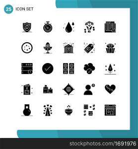25 Creative Icons Modern Signs and Symbols of learning, education, drink, book, flower Editable Vector Design Elements