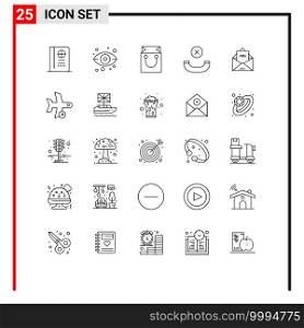 25 Creative Icons Modern Signs and Symbols of letter, advertising, cart, ad, handset Editable Vector Design Elements