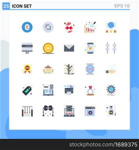 25 Creative Icons Modern Signs and Symbols of link, globe, zoom, data analysis, egg Editable Vector Design Elements